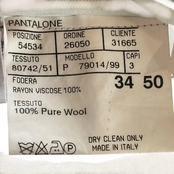 Canali Woolmark Pura Lana Vergine Brown Wool Trouser Pants Sz 34 - Picture 6 of 6